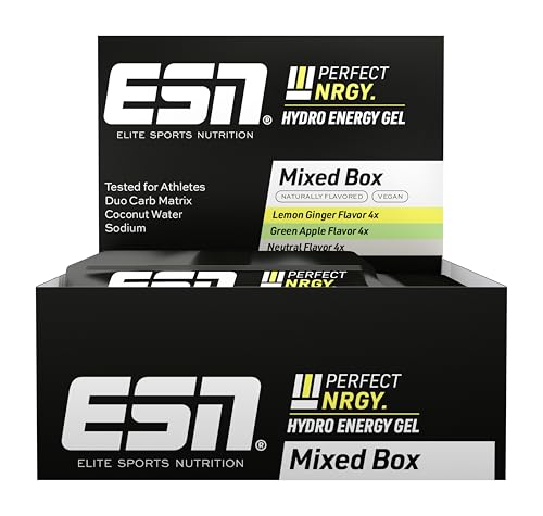 Perfect NRGY, 12 x 40 ml, assortito, Hydro Energy Gel, gel a base di carboidrati con destrosio, destrina, acqua di cocco, sodio e senza fruttosio