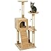 Best Choice Products 52in Cat Tree Scratcher Condo House Play Furniture - Beige