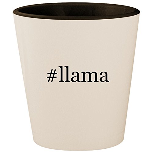 #llama - Hashtag White Outer & Black Inner Ceramic 1.5oz Shot Glass