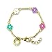 Flower Charm Bracelet 14k Gold Plated Adjustable Bracelets For Women With Flower Charms - Flower Jewelry For Teens And Small Wrist Bracelets For Women - Hand Painted Flower Charms Jewelry for Easter