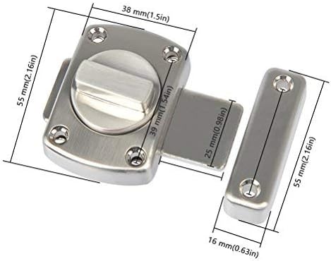 1Pack Chrome Door Bolt - Image 3
