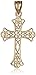 Amazon Collection 14k Yellow Gold Mini Lacy Cross Charm