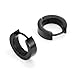 Urban Jewelry Black Stainless Steel Unisex Hoop Huggie Earrings