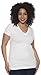 4 Pack Zenana Women's Basic V-Neck T-Shirts, White, White, White, White, Large