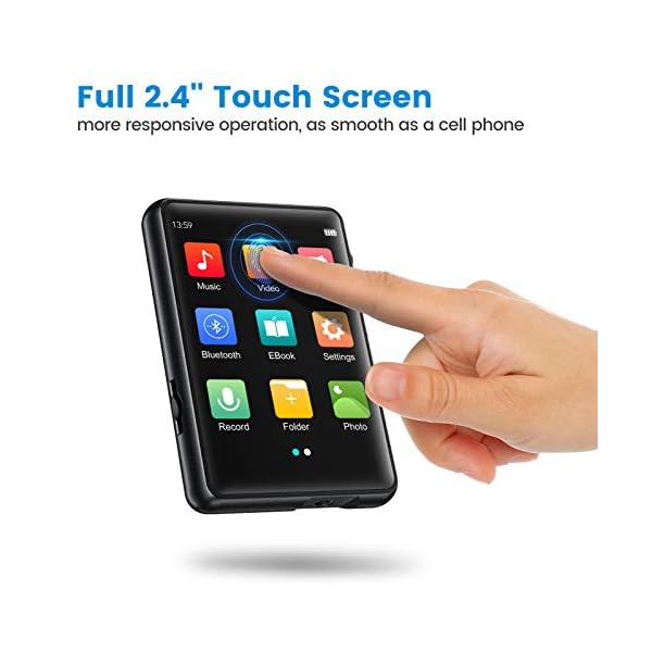 32GB MP3 Player with Bluetooth 5.3, MECHEN 2.4'' Full Touch Screen Portable Music Player for Running with Line-in Recording, FM Radio, Audio, Video, Ebook, Support up to 128GB (M3-Black1) - Image 7