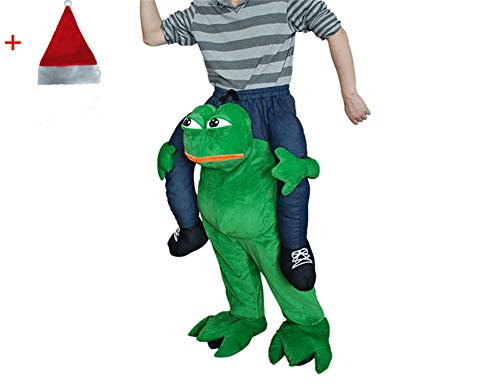 Sad Frog Shoulder Carry Halloween Costume Ride On Mascot Costume Adult Christmas Fancy Dress