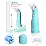 Baby Nasal Aspirator Electric SUMGOTT Nose Cleaner USB Charging with 5 Strengths of Suction Safe Hygienic for Newborn Babies (Green)