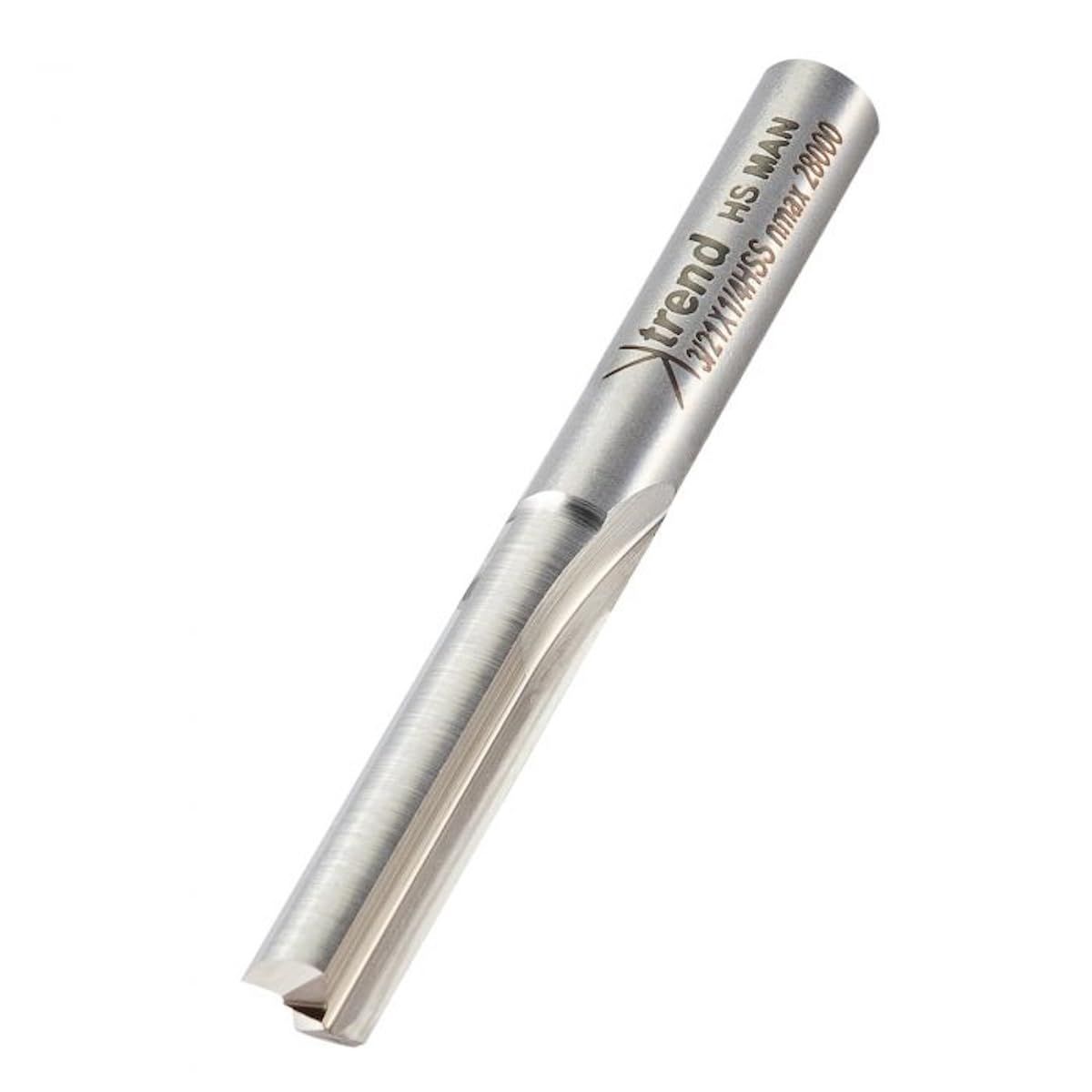 Trend Professional Straight Two Flute Router Cutter, 1/4 Inch Shank, 6.3mm Cut Diameter & 28mm Cut Length, High Speed Steel, 3/21X1/4HSS โ image 1