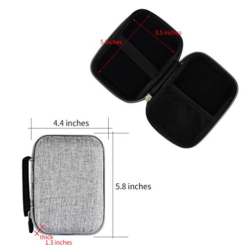 Portable External Hard Drive Carrying Case, Waterproof Hard EVA Shockproof Travel Case for 2.5-Inch Portable External Hard Disk Drive,Gray