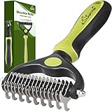 SQRTPGD Pet Deshedding Brush, 2 Sided Undercoat