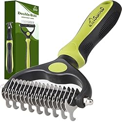 SQRTPGD Pet Deshedding Brush, 2 Sided Undercoat