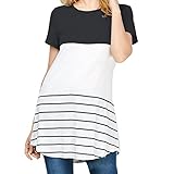 HAOMEILI Women’s Back Lace Tops Color Block Short Sleeve T-shirt Tunics Blouse