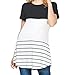 HAOMEILI Women’s Back Lace Tops Color Block Short Sleeve T-shirt Tunics Blouse