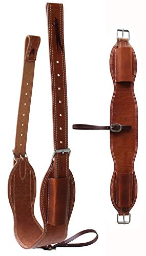 CHALLENGER Horse Western Amish Harness Leather Roper Back Cinch Billets 97RT04