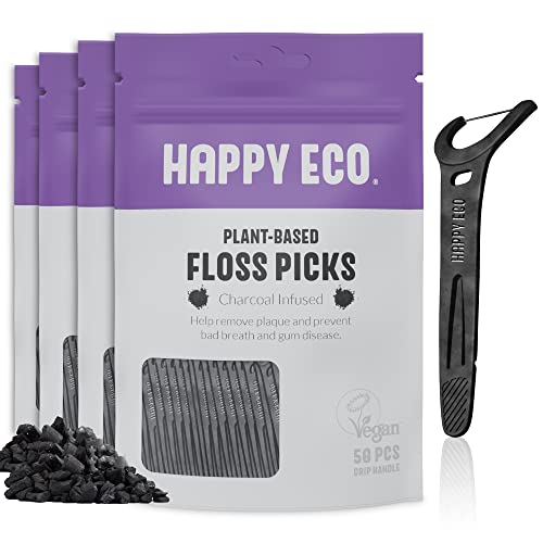 Natural Dental Floss Picks (200) Vegan, Sustainable, Reusable Floss