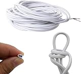 LILMACC 2 Core 0.75mm² Flat PVC Copper Wire Cable 10M White High Temp Flexible view 1