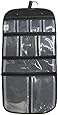 Household Essentials Hanging Travel Bag for Toiletries, Cosmetics or Jewelry, Clear Compartments, Black
