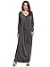 Verdusa Women's Boho Long Sleeve Draped Caftan Casual Loose Long Maxi Dress Heather Grey M
