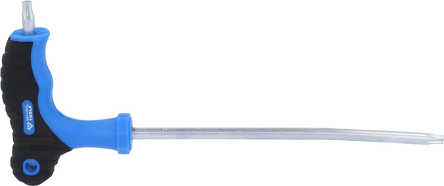 BRILLIANT TOOLS BT041015 T-Handle Torx® with Face Hole Allen Key T27 x 150 mm [Powered by KS Tools]