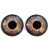 Brown Steampunk Vintage Gears Glass Eyes Pair for