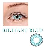 Perfection 123 Only - Women Multi-Color Contact Lenses - Cases Cosplay Eyes Cute Colored Cosmetic Makeup Eye Shadow (Blue 3 with Case) …