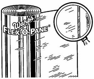 Warp Bros 10FP-3625 Flex-O-Pane Original Window Film, 10 Mil T X 36 in W X 25 Yd Roll L, Plastic, Clear
