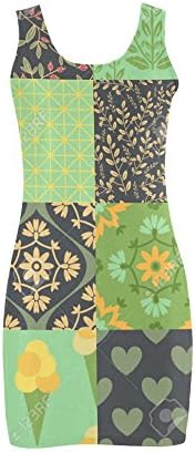 Abbie Miller Seamless Patterns with Floral and Food Women's Polyester Vest Dress Colorful