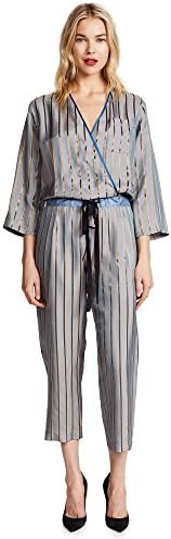 Giada Forte Women's Viscose Stripe Jumpsuit, Acqua, 3