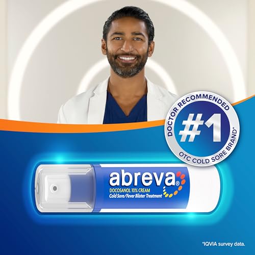 ABREVA 10 PERCENT DOCOSANOL COLD SORE TREATMENT, TREATS YOUR FEVER BLISTER IN 2.5 DAYS – 0.07 OZ PUMP