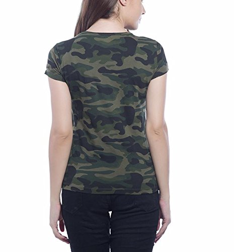 clifton women's army printed half sleeve r-neck t-shirt