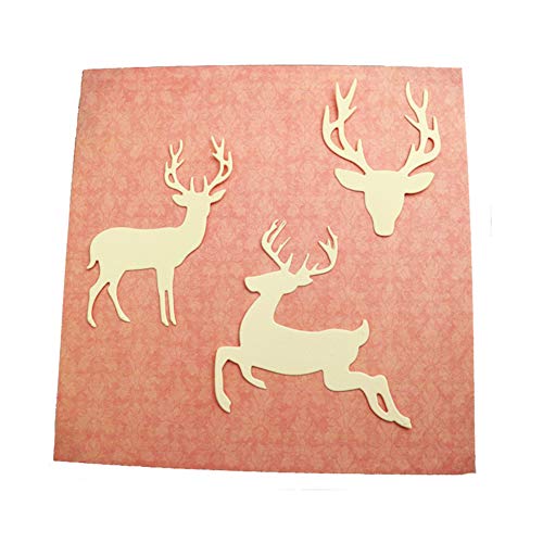WYSE Metal Cutting Die Christmas Deer Sledding Dies for DIY Scrapbooking Paper Card Template (3pcs Deer Dies)