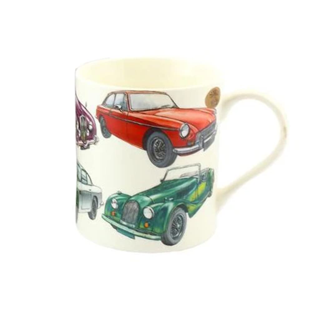 The Leonardo Collection Fine China Mug | Classic Car | 1 Piece - 13x9x10 cm, White