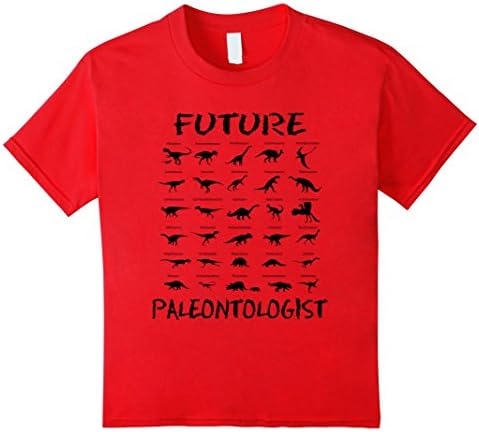 Kids future paleontologist Dinosaur lover T-shirt 12 Red