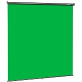 RAUBAY 78.7 x 86.6in Retractable Pull Down Green Screen Chroma Key Backdrop | Collapsible Wall-Mount Background for Professional Video Production, YouTube, TikTok, Streaming, Video Conferencing