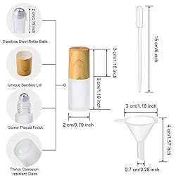 10 Piece Frosted Glass Roller Bottle Bulk with