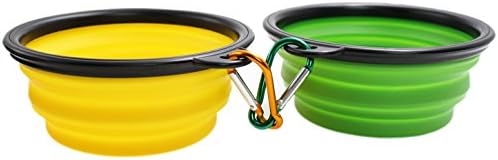 Collapsible Silicone Dog and Cat Bowls by HENREK, Non-slip Non-spill Easy to Clean Keep Floor Tidy, Perfect Portable Domestic &amp; Travel Group For Journeys, Hiking, Kennels &amp; Camping, For Food &amp; Water