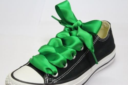 Pixel Shoestring - SATIN RIBBON GENUINE REPLACEMENT SHOELACES BOOTLACES For DR MARTEN color Green Length 70