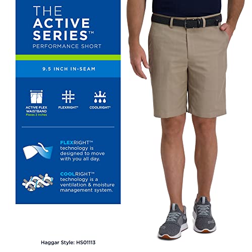 Haggar Big & Tall 52W The Active Series Medium Khaki Flex Waistband
