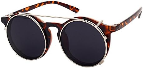 Fashion Small Retro Steampunk Circle Flip Up Glasses / Sunglasses - UV400