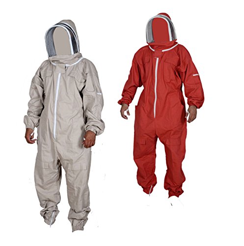Full beekeeping suit, protective beekeeper suit, veil red extra l…