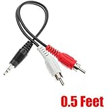 iMBAPrice 6" 3.5mm Stereo Male to Two RCA Male Splitter Cable