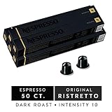 Nespresso Capsules OriginalLine, Ristretto Intenso, Dark Roast Coffee, 50 Count Coffee Pods, Brews 1.35oz