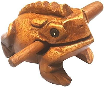 Medium 4" Wood Frog Guiro Rasp - Musical Instrument Tone Block Africa Frog Rasp Super Guiro