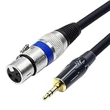 TISINO XLR to 3.5mm (1/8 inch) Stereo Microphone Cable for Camcorders, DSLR Cameras, Computer Recording Device and More - 1.6ft/50cm