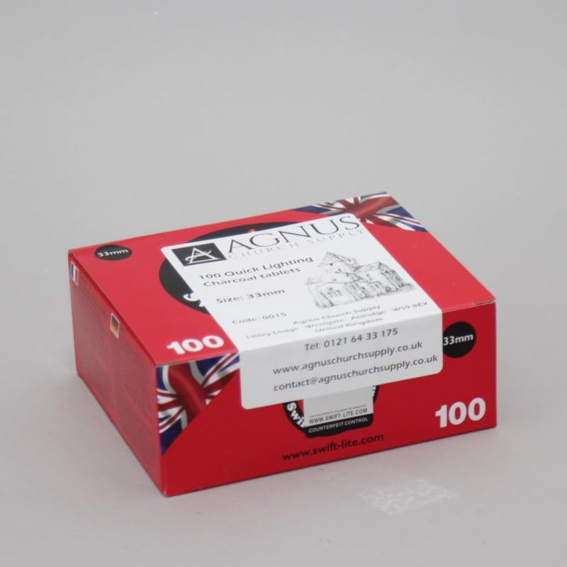 33mm Quick Lighting Charcoal – Pack of 100 Tablets (10 Rolls) | Premium Charcoal for Incense, Hookah, and Religious Ceremonies