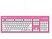 vitalASC 104-Key Large Print USB Wired 7ft, Spill-Resistant, Hot Pink and White, Durable Keyboard for Laptop, Mac, TV, and Computer (Pink)