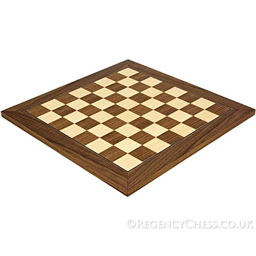 15.75 Inch Walnut and Maple Deluxe Chess Board