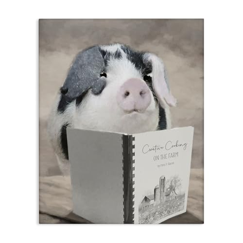 Stupell Industries Creative Cooking Pig Canvas Wall Art, design by Lori Deiter,…