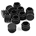 Plastic Round Blanking End Ribbed Caps Tube Inserts 19mm Dia 12 Pcs