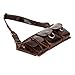 Vicenzo Leather Adonis Genuine Leather Waist Bag Fanny Pack (Dark Brown, S)